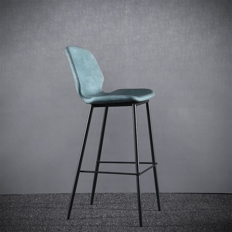 Living Room Industrial Counter Chair Footrest Bucket PU Leather Bar-stools