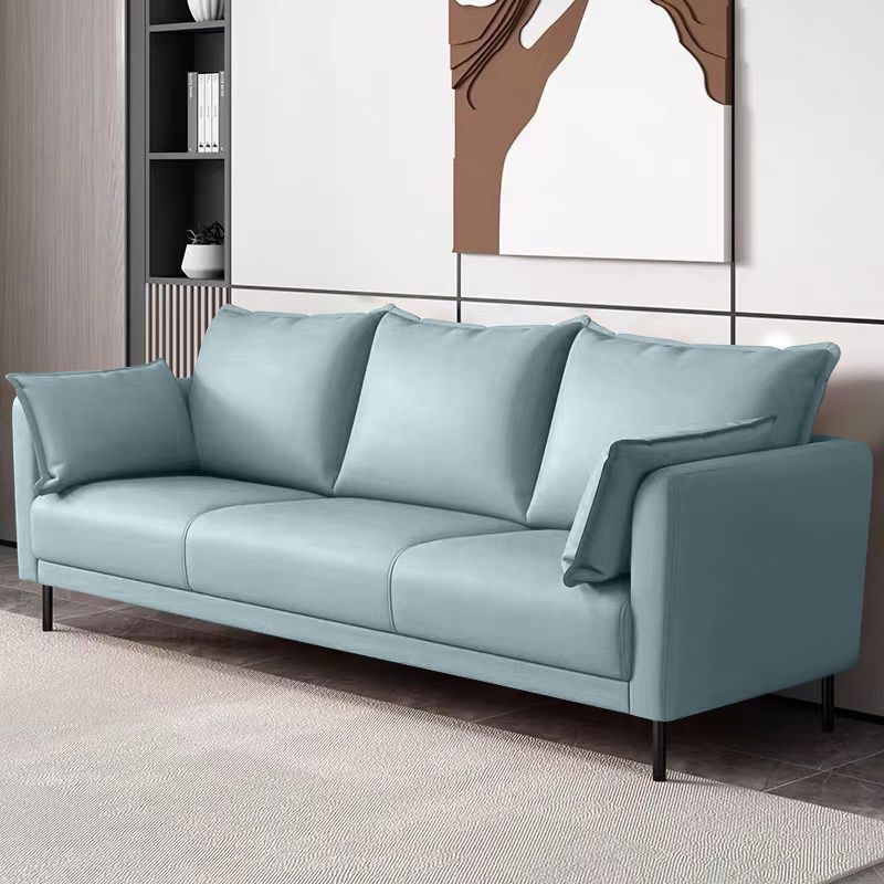 3 Seater 31.4" H Faux Leather Square Arm Sofa for Living Room