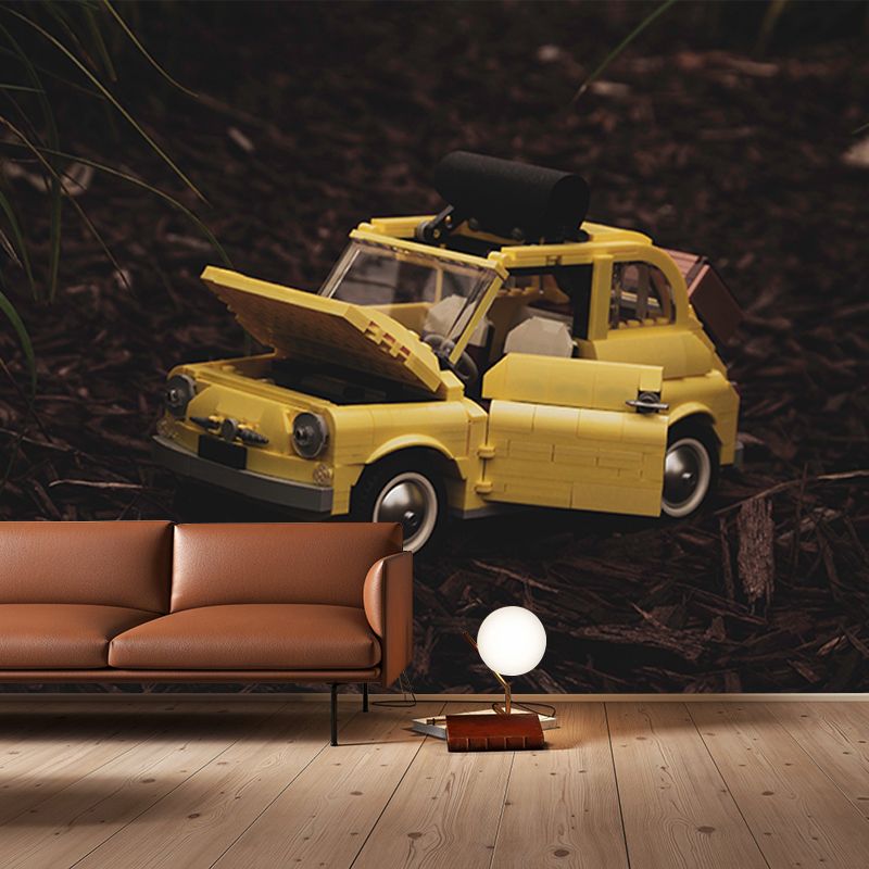 City Transportation Mural Wallpaper Stain Resistant Wall Covering for Sitting Room