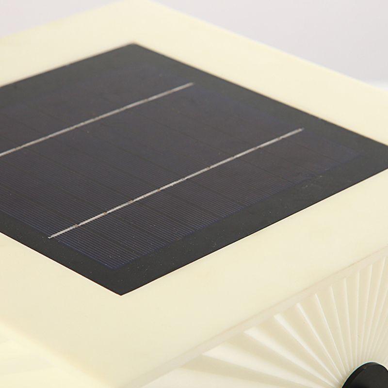 LED Solar Energy Pillar Lamp Stainless Steel Outdoor Light with Acrylic Shade for Garden