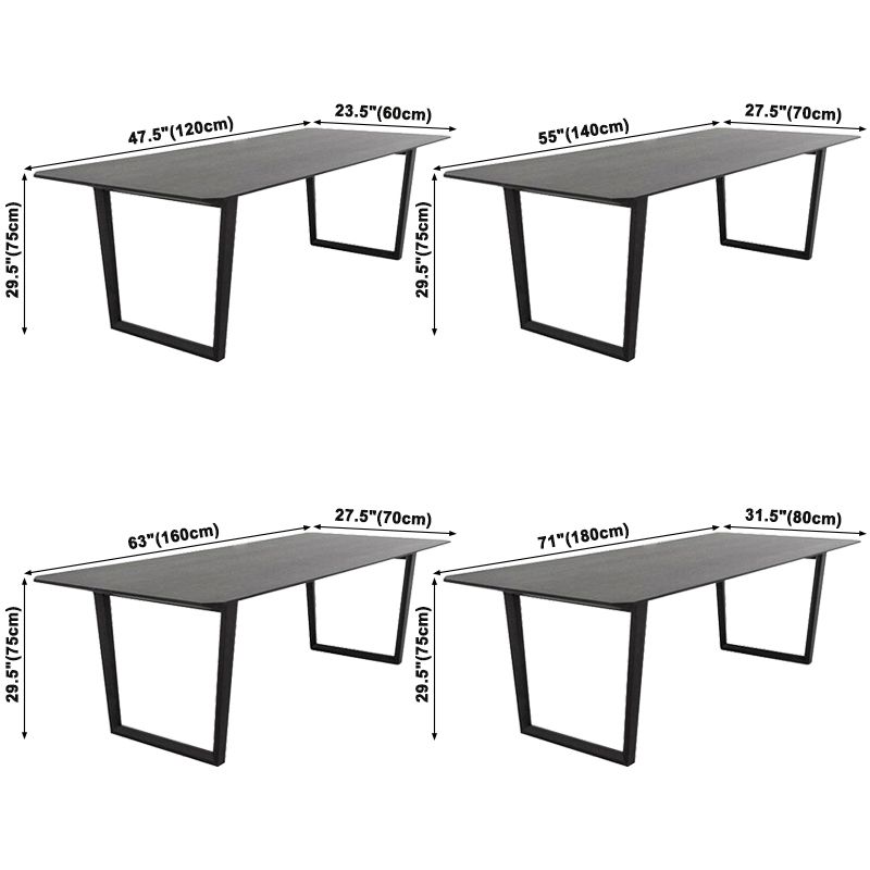 Mesa de comedor casera de estilo moderno Mesa de forma rectangular con pedestal doble