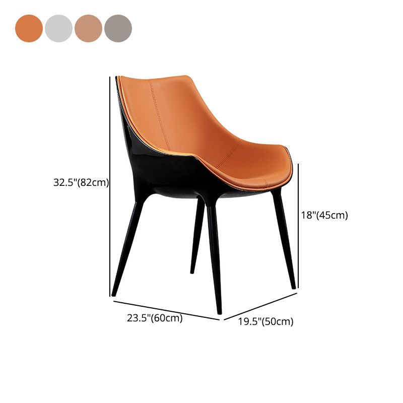 Sillón inclinado contemporáneo Sillón Parsons curvo de cuero para Brasserie