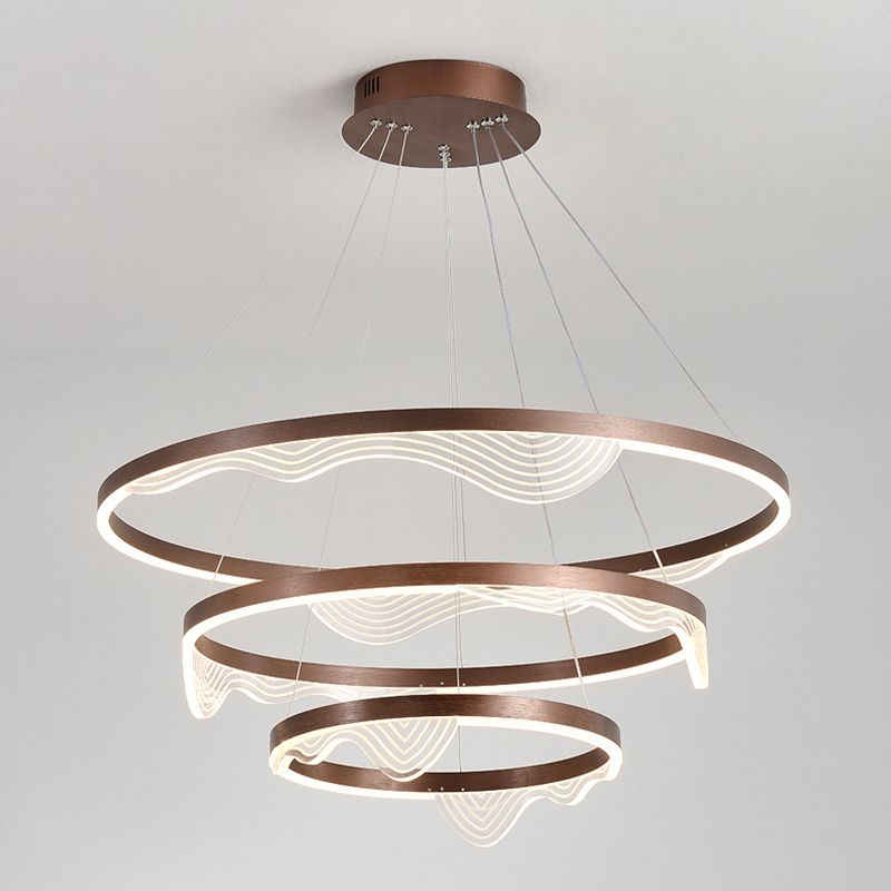 Candelier de niveles acrílicos Elegante LED Minimalista Luz colgante de lámpara para sala de estar