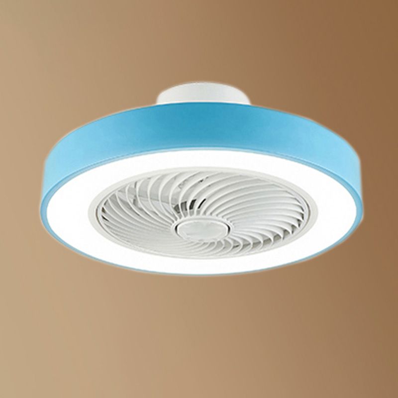 Moderne nordische LED -Makkaronendeckenvorrichtung Schmiedeeisen kreisförmige Deckenventilatoren mit Acrylschatten
