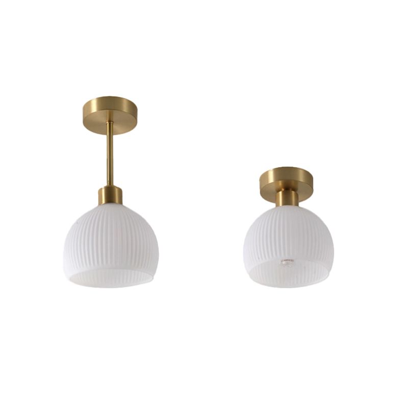 Contemporary Ceiling Lamp Glass Shade Flush Mount Light Fixture