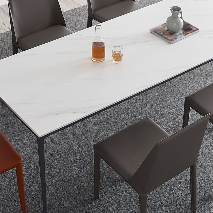 Mesa de comedor de piedra sinterizada de estilo industrial Mesa Base Metálica Mesa Rectángulo