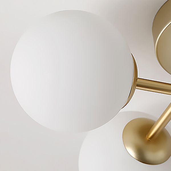 5 Light Spherical Ceiling Light Modern Style Glass Ceiling Lighting for Dining Room
