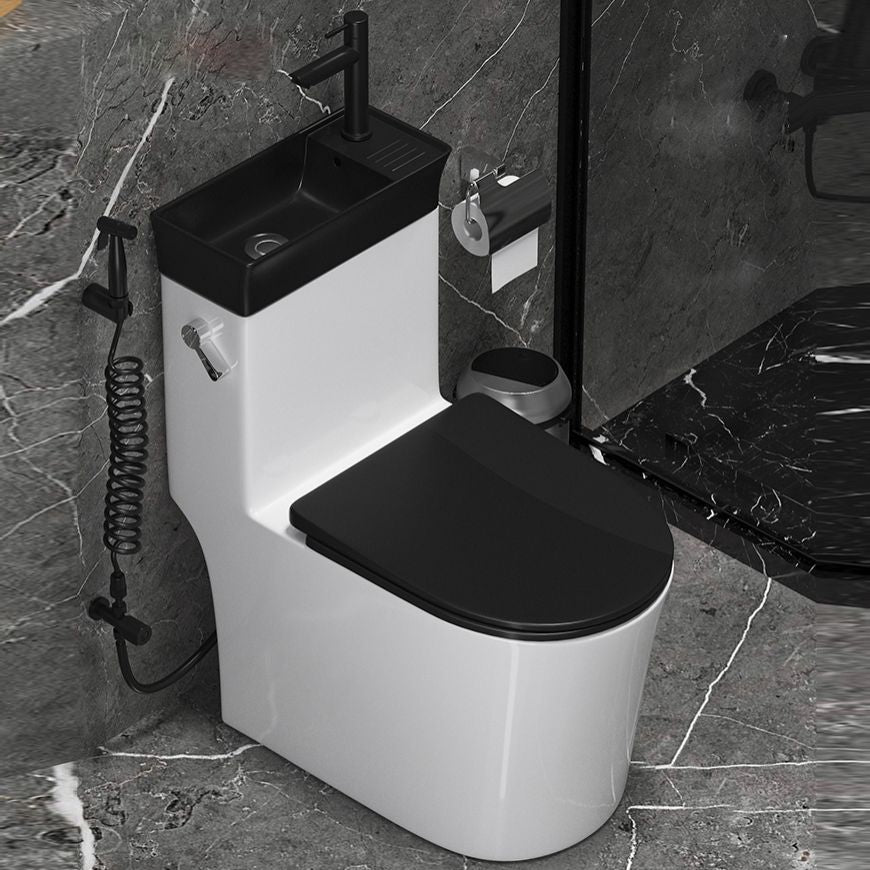 Modern White Ceramic Flush Toilet Floor Mounted Urine Toilet with Seat for Washroom