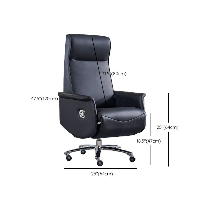 31" Wide Contemporary Managers Chair Black Leather Executive Chair