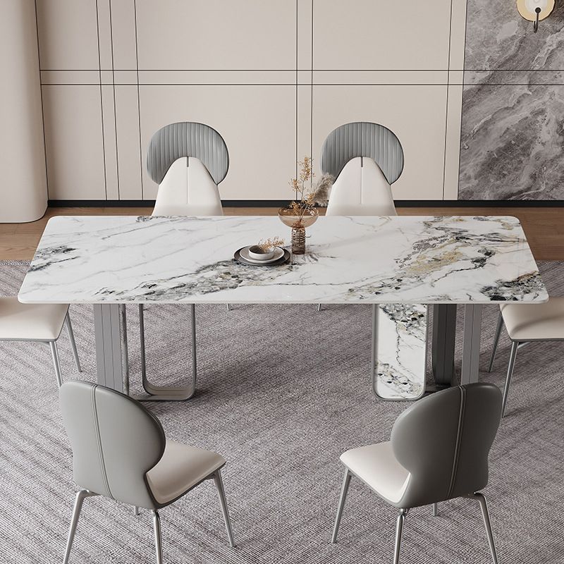 Nordic Sintered Stone Top Dining Set Rectangle 1/2/5/6/7 Pieces Dining Table with Chairs