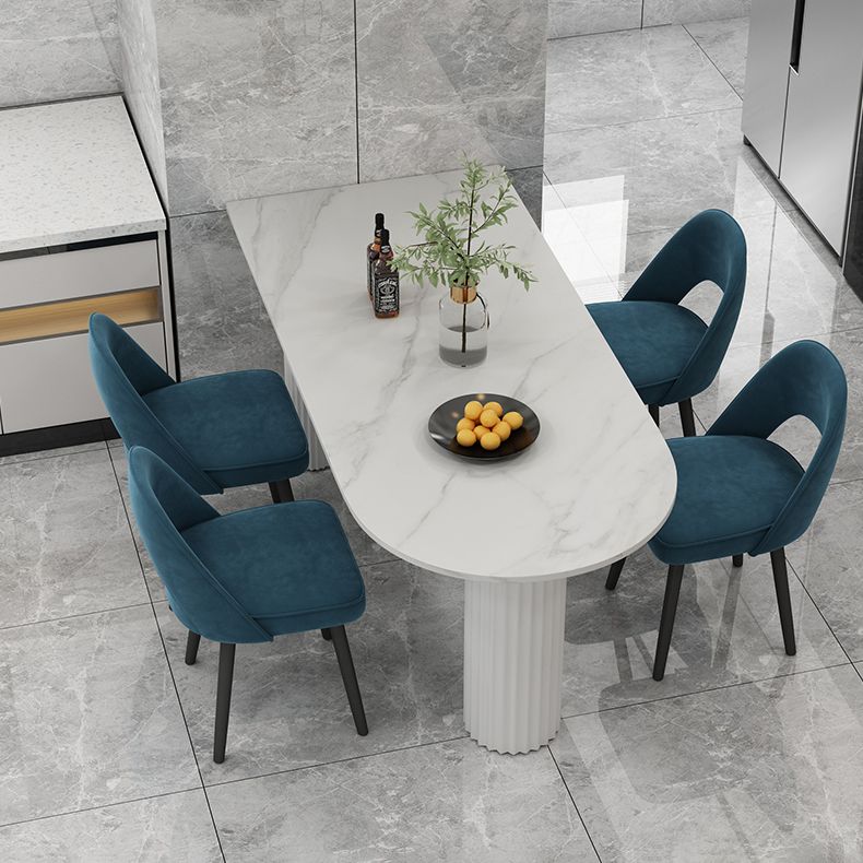 Modern Style White Dining Table Sintered Stone Table for Kitchen