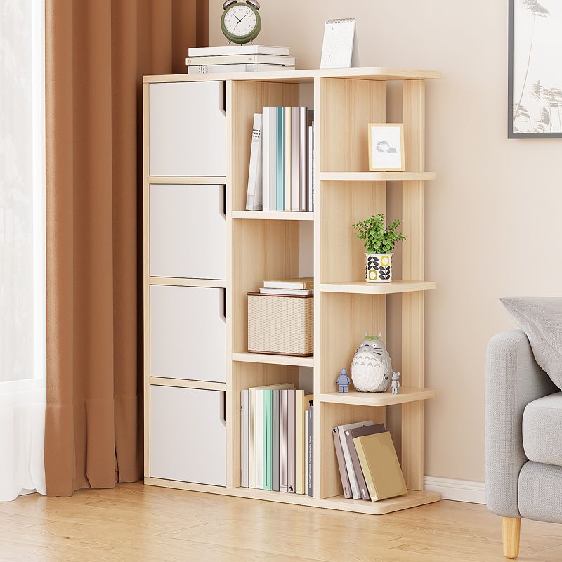 Simple Side Cabinet with Doors Modern Faux Wood Accent Cabinet