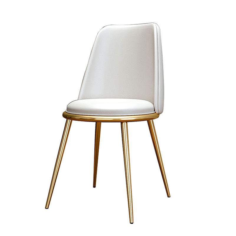 Glam Style Side Chair Parsons Indoor Dining Chair with Gold Legs