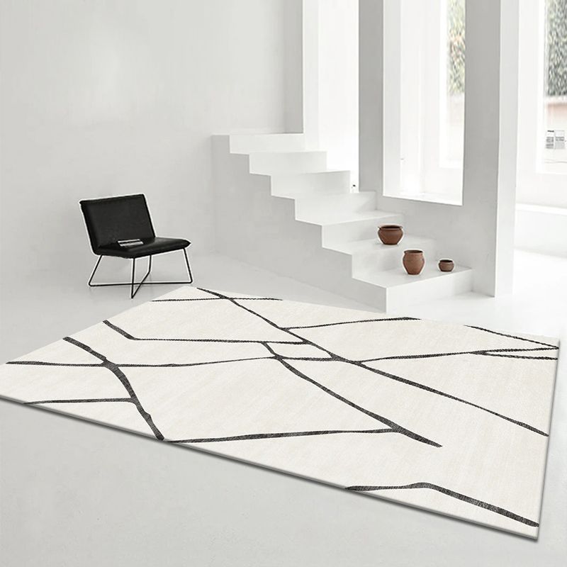 Apricot Modern Rug Blended Line Rug Non-Slip Backing Rug for Drawing Room