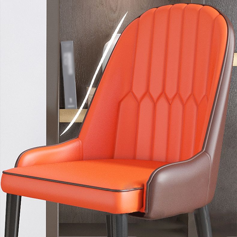 Inicio Sillón escandinavo Silla de comedor tapizada con respaldo Parsons de metal