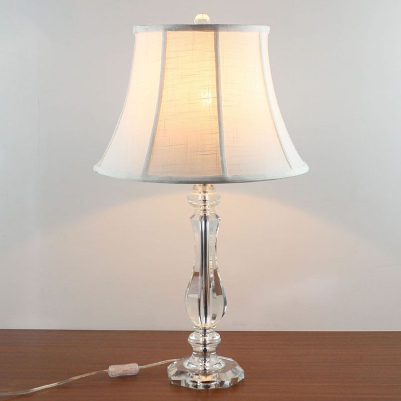 Simplicité Task Curvy Task Lighting Hand Cut Crystal 1 Bulb Bulb Nightand Lampe en blanc