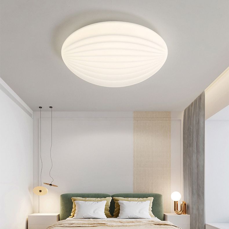 2-Light White Finish Flush Mount Lighting Acrylic LED Ceiling Light for Bedroom