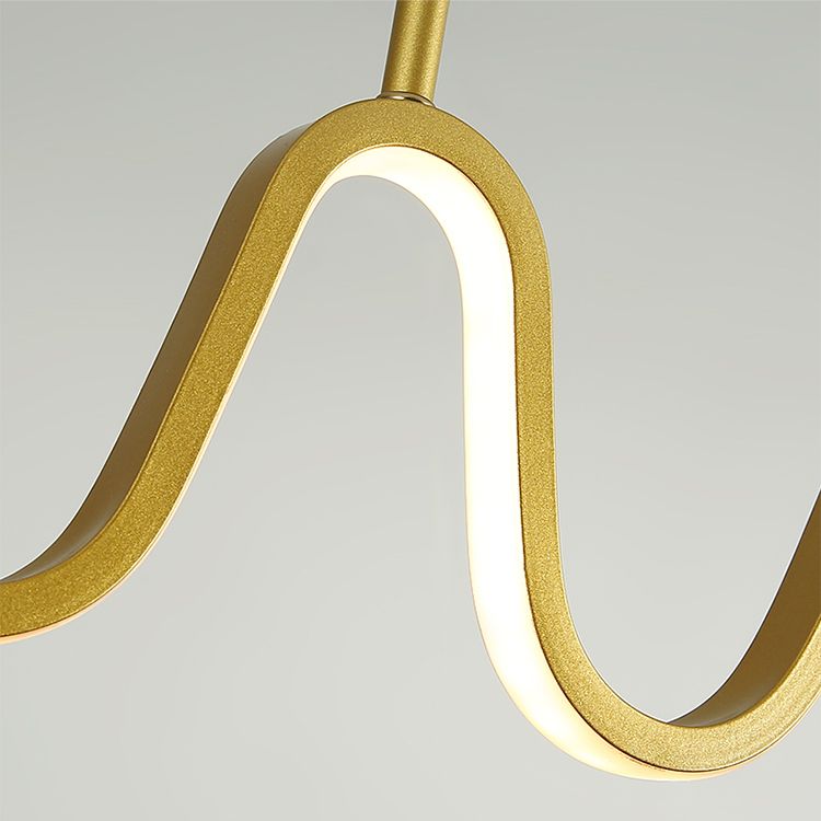 Linear Shape Island Light Modern Style Metal Single Light Pendant Light