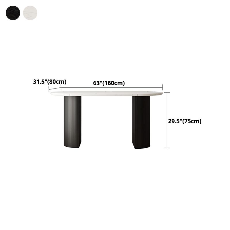 63 "Mesa de comedor moderna Mesa de comedor de pedestal ovalado para uso doméstico