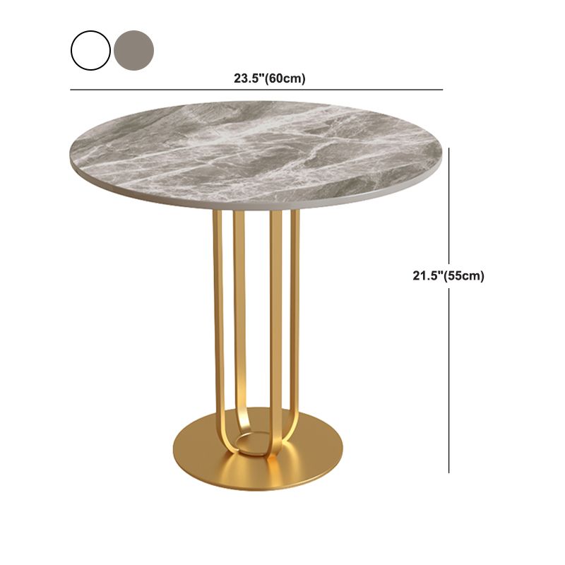 Minimalist Round Corner Table Modern Slate Pedestal Sofa Side Table