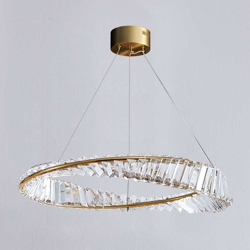 Cosco de techo contemporáneo colgante de iluminación de oro de cristal para sala de estar