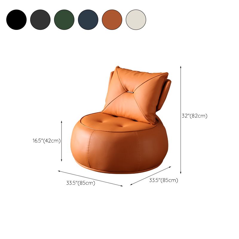 Modern Pillow Back Armless Leather Living Room Parsons Chair