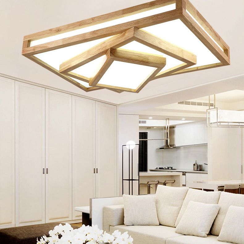 Moderne Multi -Lay -Quadrat -LED -Spülen -Deckenleuchte mit weißem Schatten