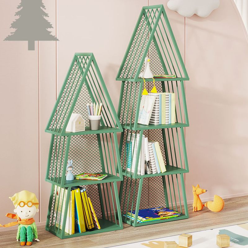 Scandinavian Antique Finish Shelf Bookcase Metal Geometric Bookshelf with Shelves