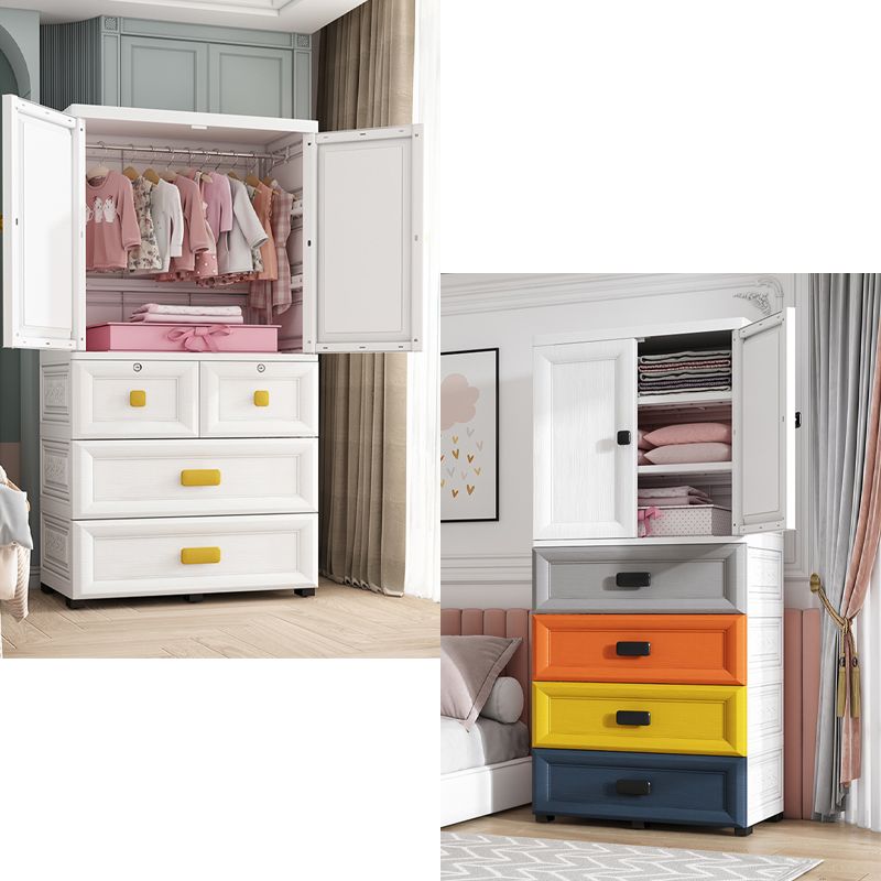 Contemporary Style Wardrobe Plastic Bedroom Wardrobe Closet with Storage