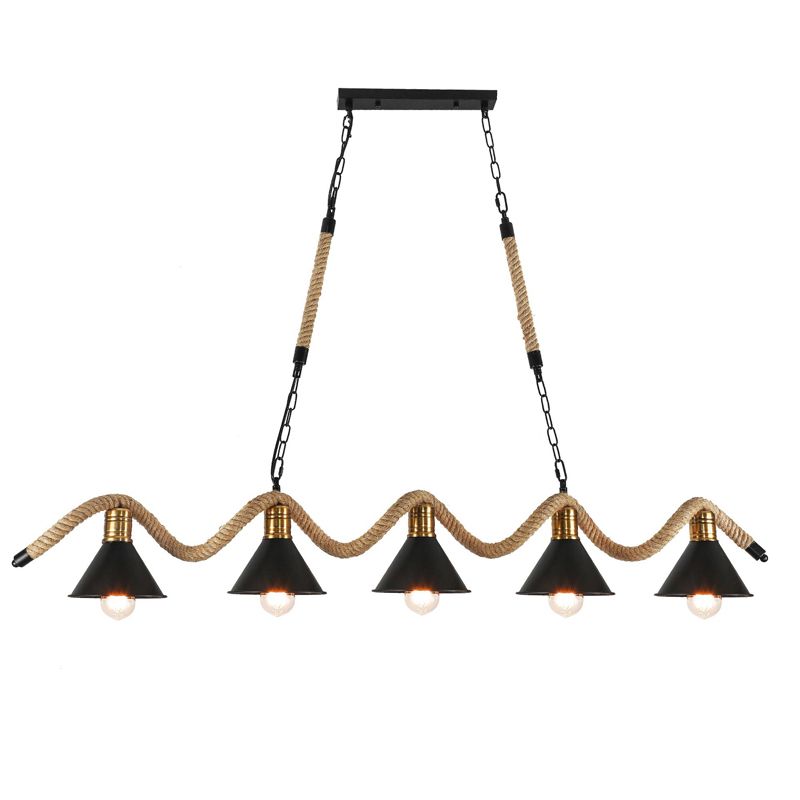 Industrial Island Light Metallic Hanging Lighting Fixture for Dining Room