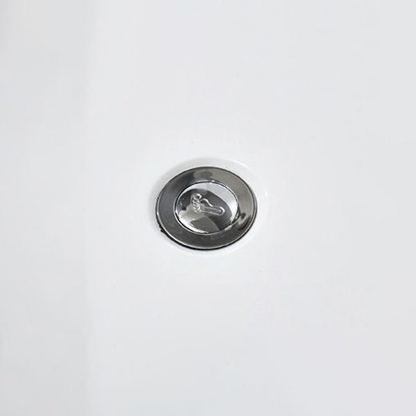 Freestanding Soaking Bath Back to Wall Modern White Bathtub With Faucet