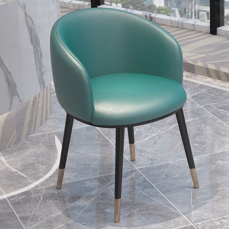 Faux Leather Barrel Accent Chair 20.86" L x 16.53" W x 29.52" H Chair with Metal Legs