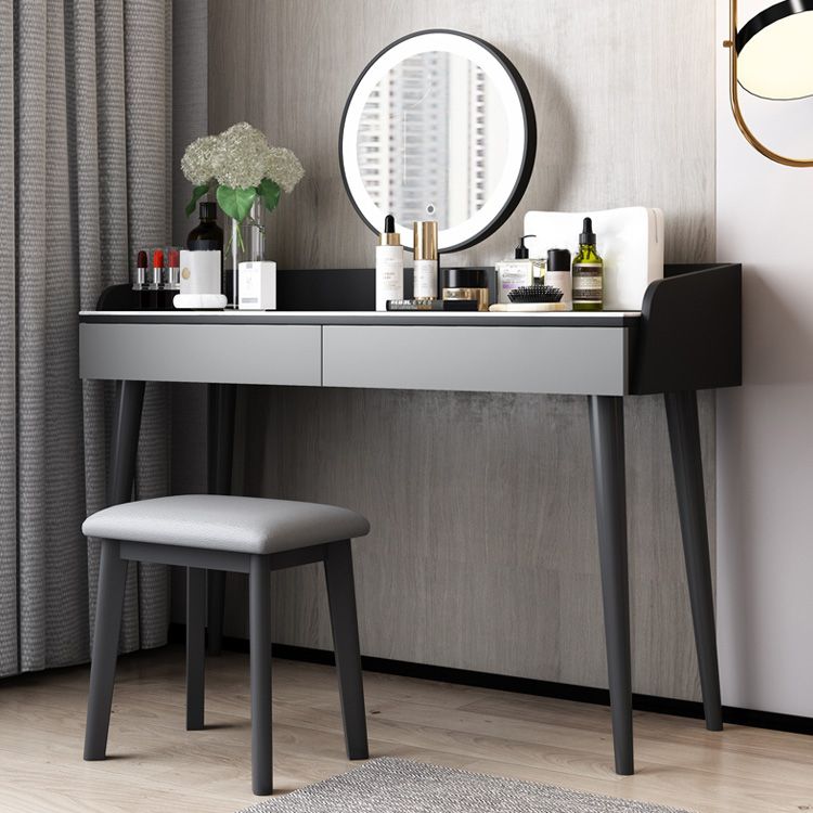 Contemporary Engineered Wood Vanity 37.8" H Vanity Set with Stool