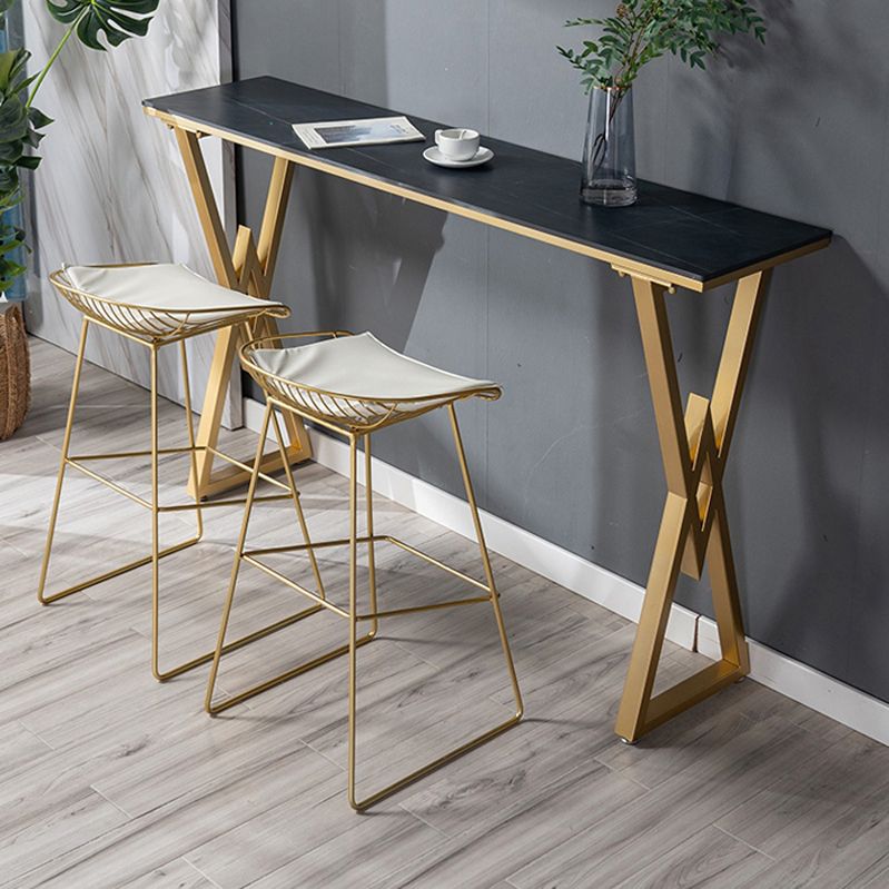 Glam 1/2/3 Pieces Sintered Stone Bar Table Set Rectangular Counter Set for Home Use