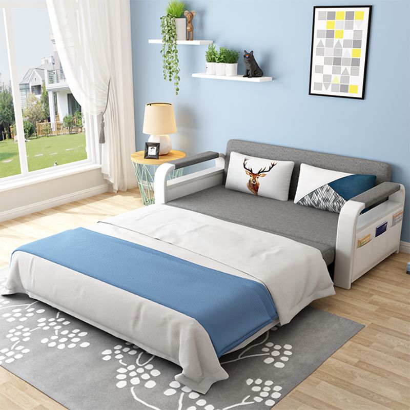 33.46" H Contemporary Cotton Blend Square Arm Sofa Bed for Living Room