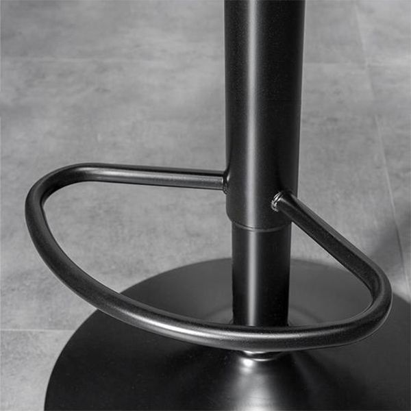 Contemporary Metal Barstool Faux Leather Counter Stool with Black Base for Home