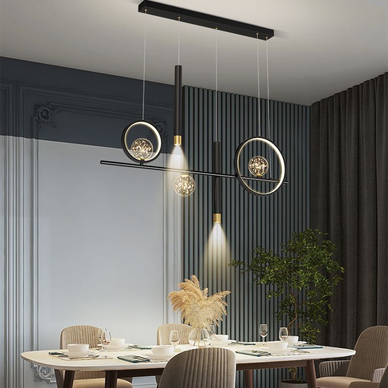 Modern Straight Bars Island Chandelier Lights Metal Chandelier Lamp