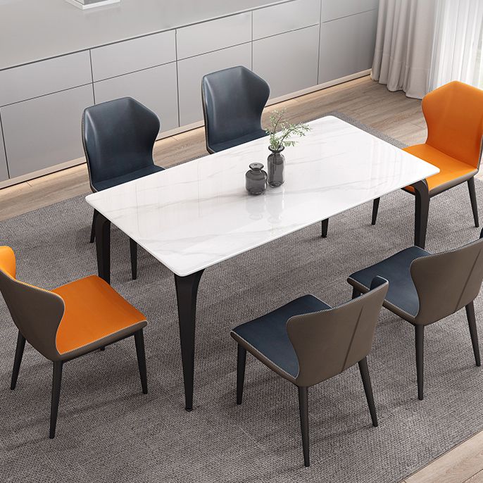 Industrial Sintered Stone Table for Restaurant Rectangle Dining Table with 4 Legs