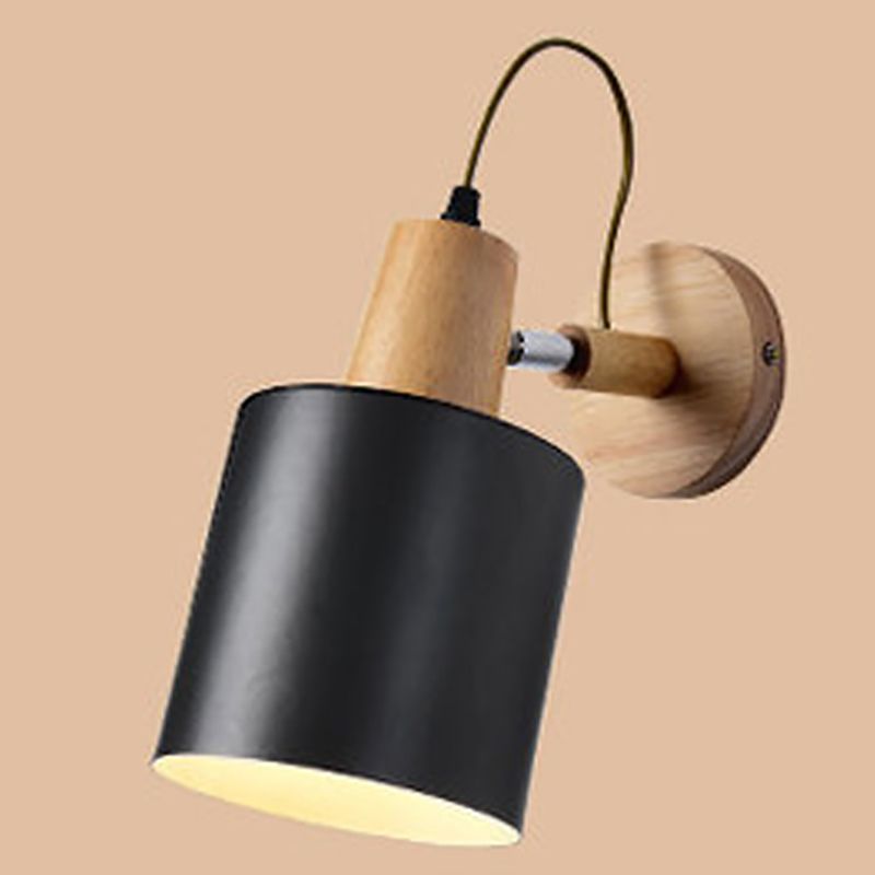 Nordic Style Wall Light Geometry Rotatable Colorful Wall Lamp with Iron Shade for Bedroom