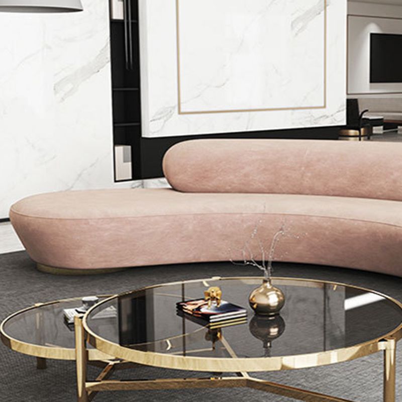 Contemporary Curved SofaWool Recessed Arm Sofa 35.43 inch Wide