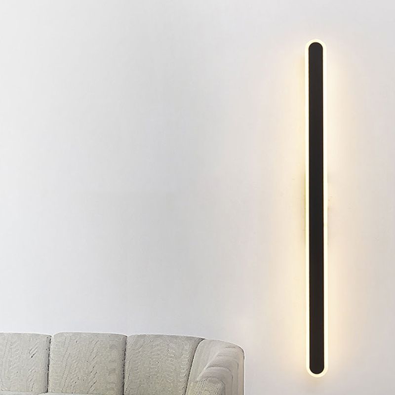 Forma lineare Fonce in metallo Sconce Modern MODERNI IL LIGHT MONTO A MOLTO MOLTO SINGOLO IN NERO
