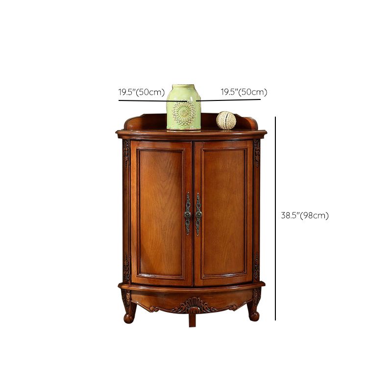 Mid-Century Modern Cabinet with Doors and Cabriole Legs in Solid Wood