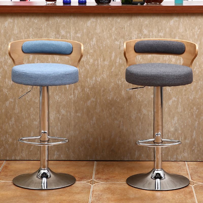 Contemporary Metal Stool PU Leather Barstools in Matte Finish for Home