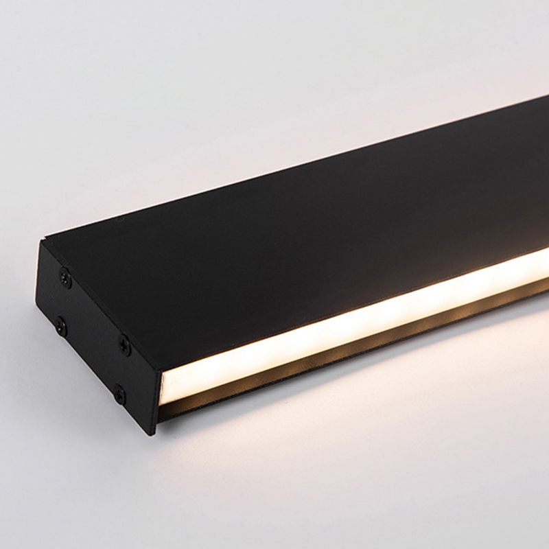 Linear Shape Metal Wall Lighting Modern 1 Light Wall Mounted Light Fixture in Black
