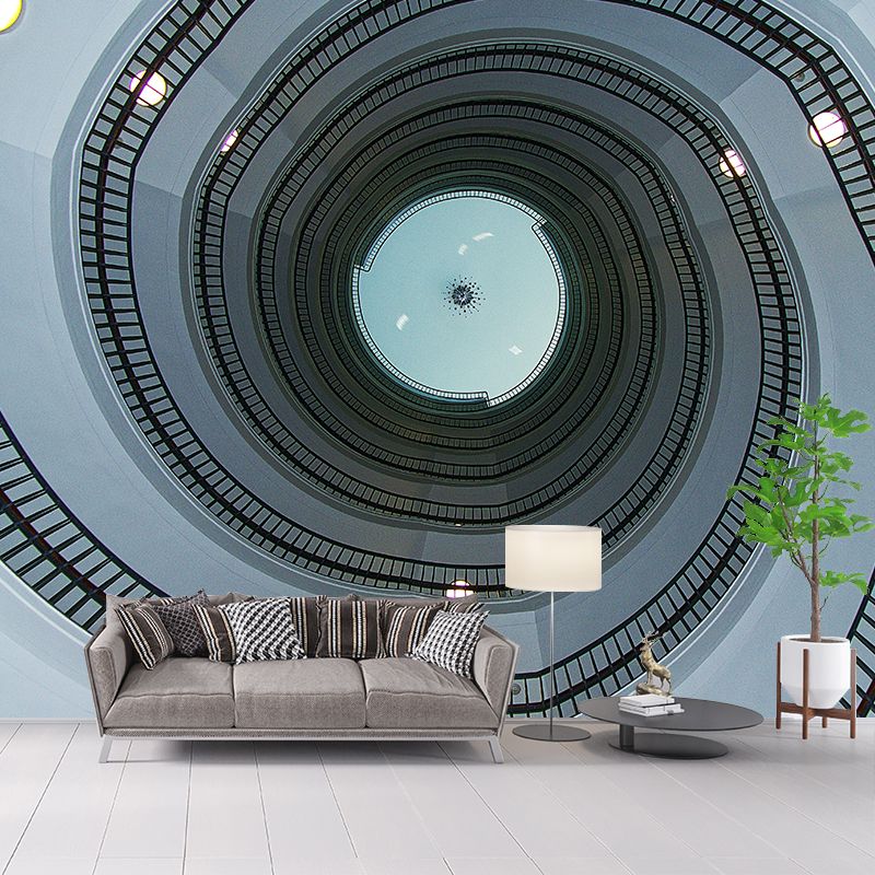 Customized Spiral Staircase Mural Wallpaper Mildew Resistant Wall Decor for Bedroom