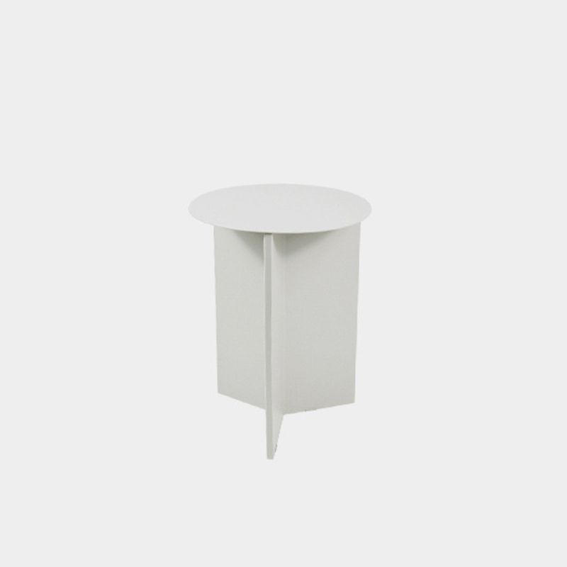 Solid Color Iron Round Top Side End Table Pedestal End Table