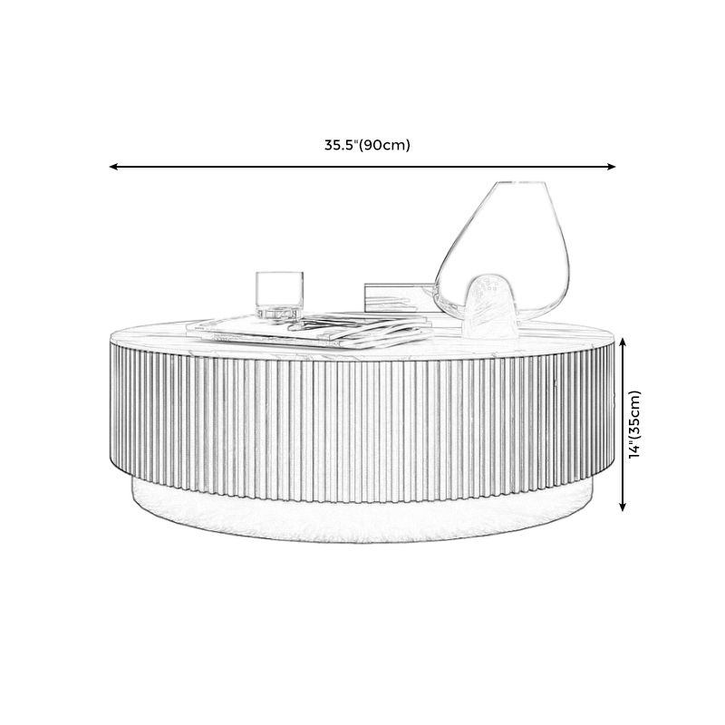 Modern Style Round White Black Metal Four-legged Coffee Table