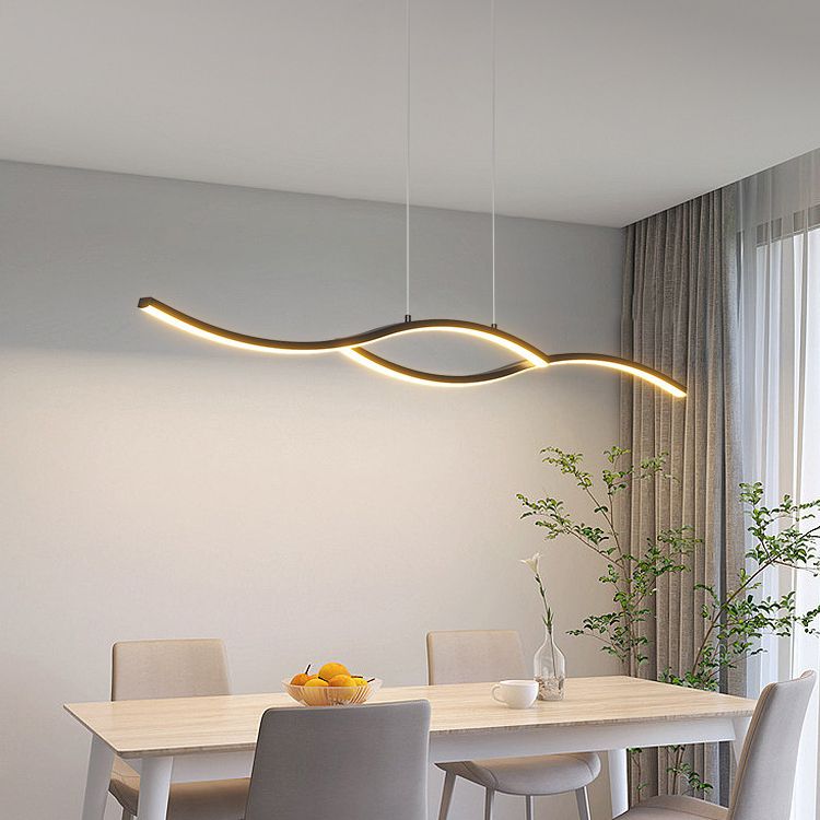 2-Light Modern Island Lighting Black/White LED Ceiling Light for Bedroom