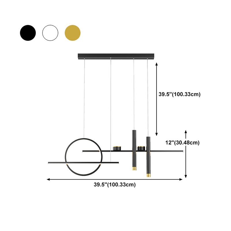 Moderne geometrie Island Lichtarmaturen Multi-hoofd restaurant Hangende lamp met Spotlight
