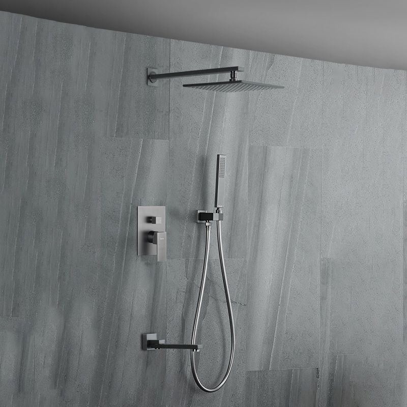 Modern Style Shower System Copper Rectangle Ceiling Mounted Shower System